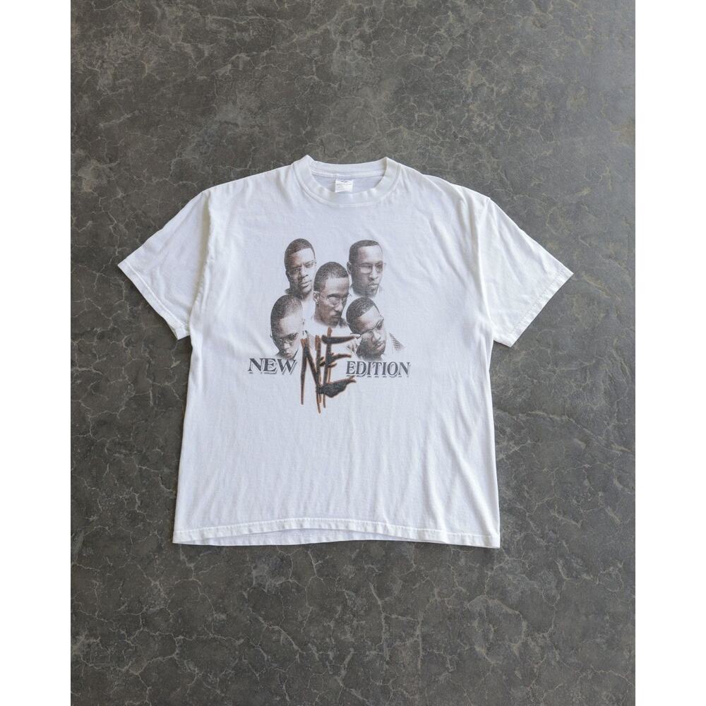 Vintage New Edition Brian McKnight White Rap Tee XL - Rare Grail 90s 200s Y2K